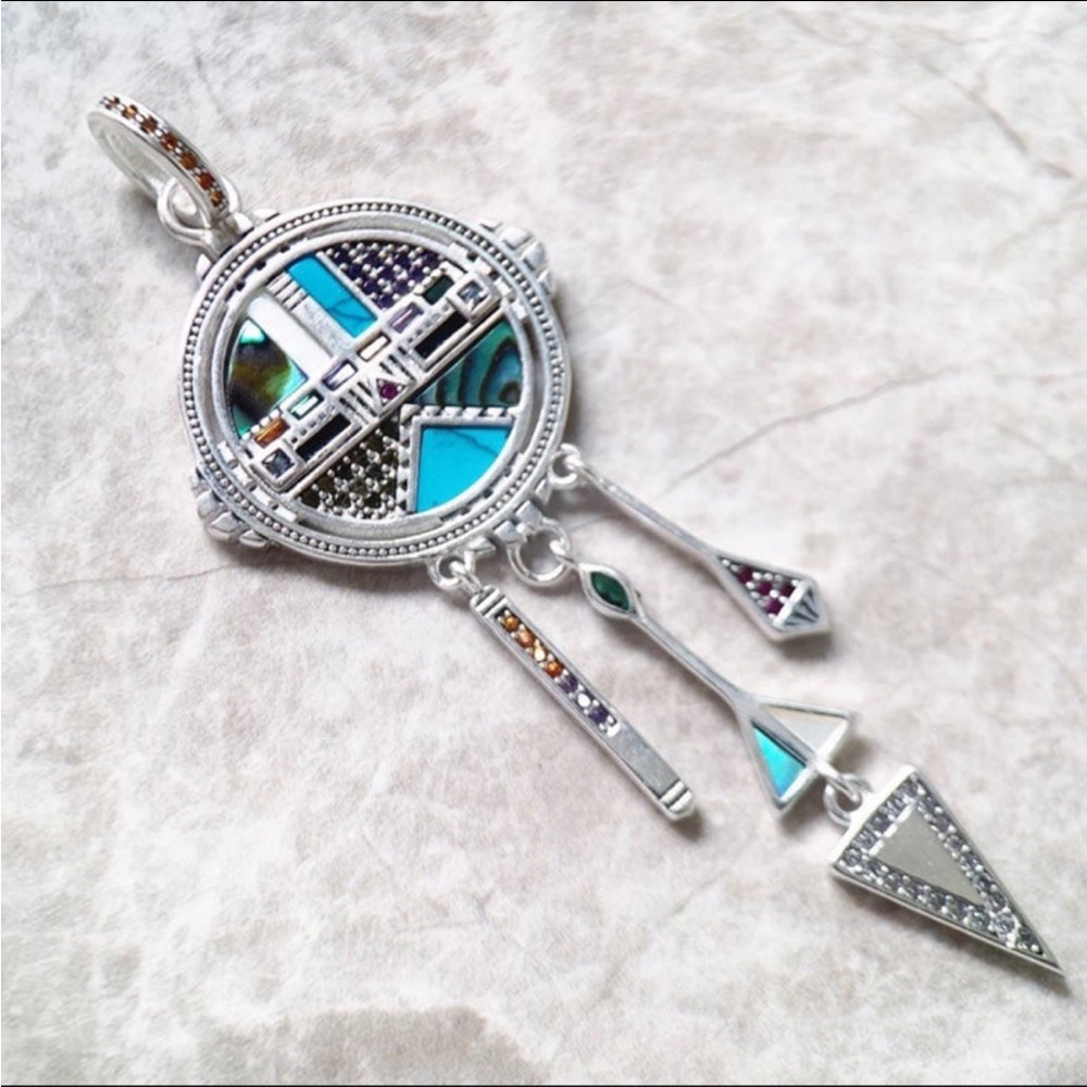 S925 Mystical Symbols Amulets Dreamcatcher pendant